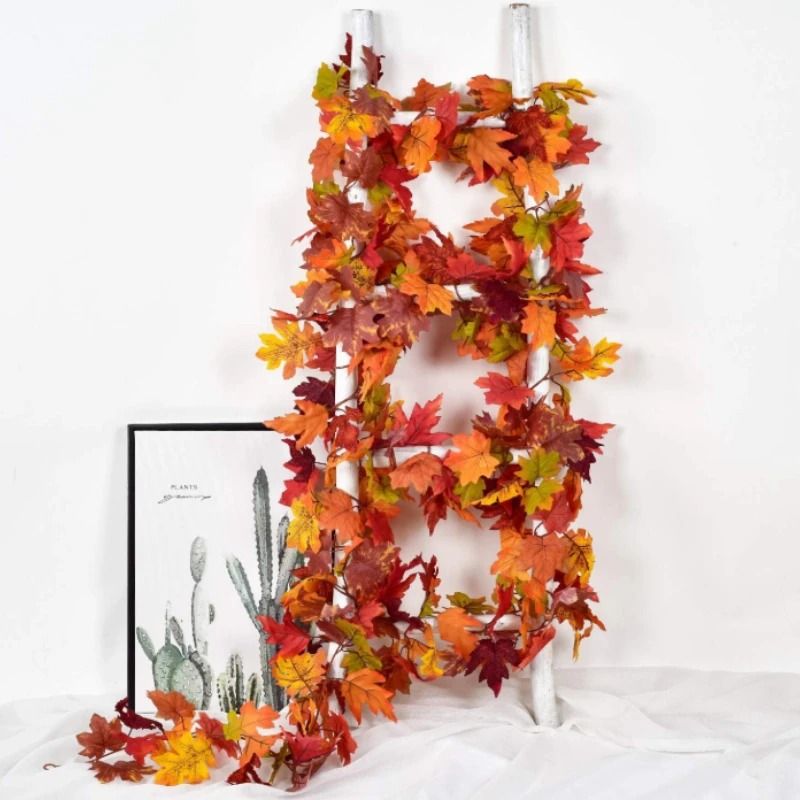 709 Inch Autumn Artificial Maple Leaf Vine Hanging Garland Decoration For Home Garden Halloween Chr 1
