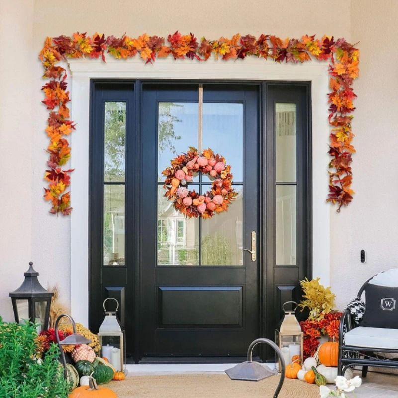 709 Inch Autumn Artificial Maple Leaf Vine Hanging Garland Decoration For Home Garden Halloween Chr 2