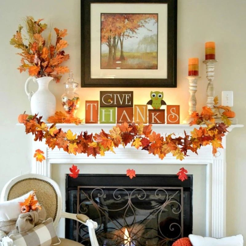 709 Inch Autumn Artificial Maple Leaf Vine Hanging Garland Decoration For Home Garden Halloween Chr 4
