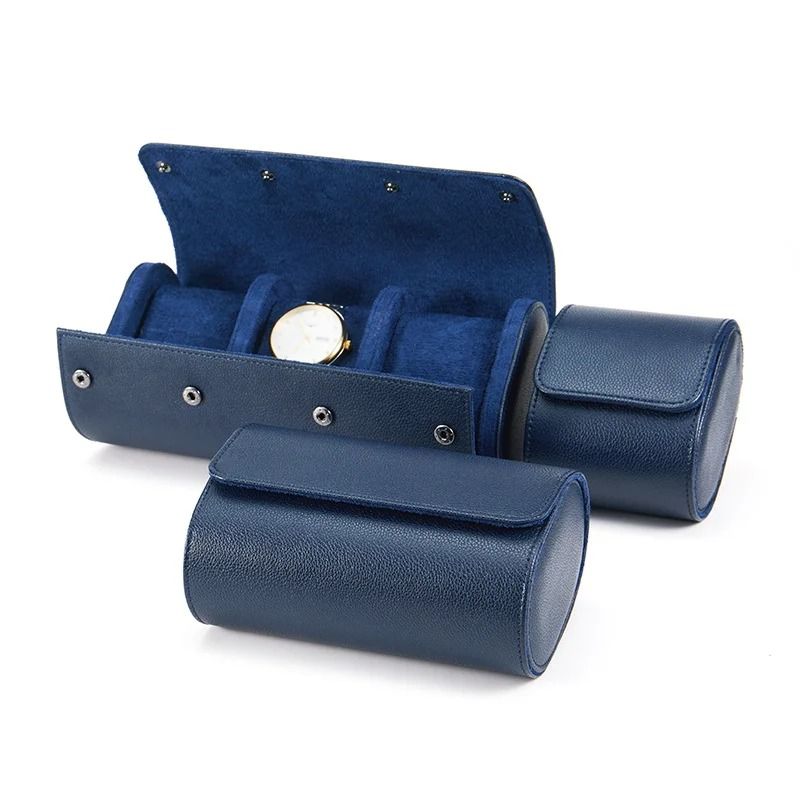 Leather Watch Roll Travel Case Luxury Genuine Watch Storage Bag with 1 2 3 Slots