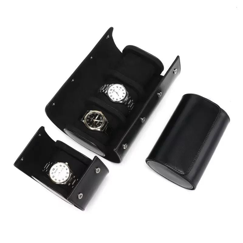 Leather Watch Roll Travel Case Luxury Genuine Watch Storage Bag With 1 2 3 Slots 2
