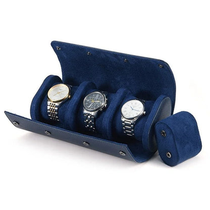 Leather Watch Roll Travel Case Luxury Genuine Watch Storage Bag With 1 2 3 Slots 5