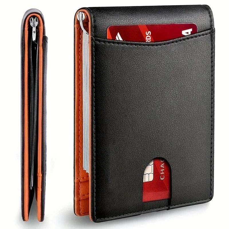 Synthetic Leather Slim Smart Wallet for Men Credit Card Holder Money Clip