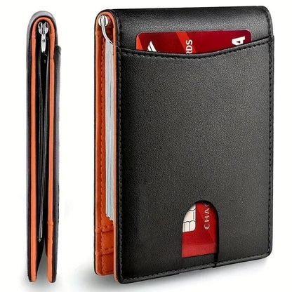 Synthetic Leather Slim Smart Wallet for Men Credit Card Holder Money Clip