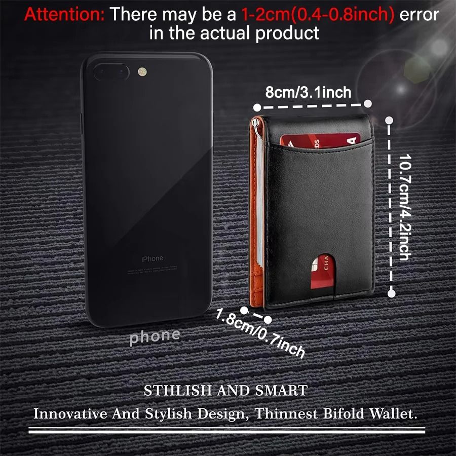 Synthetic Leather Slim Smart Wallet For Men Credit Card Holder Money Clip 2