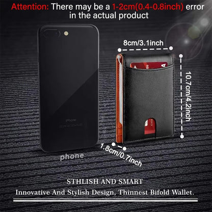 Synthetic Leather Slim Smart Wallet For Men Credit Card Holder Money Clip 2