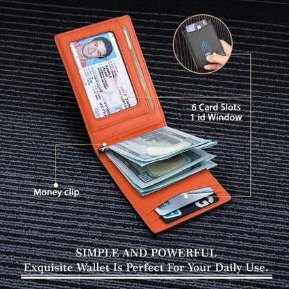 Synthetic Leather Slim Smart Wallet For Men Credit Card Holder Money Clip 3