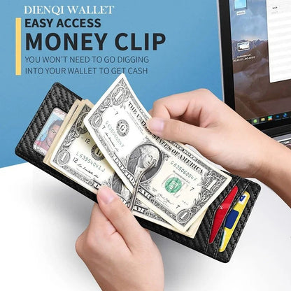 Synthetic Leather Slim Smart Wallet For Men Credit Card Holder Money Clip 6