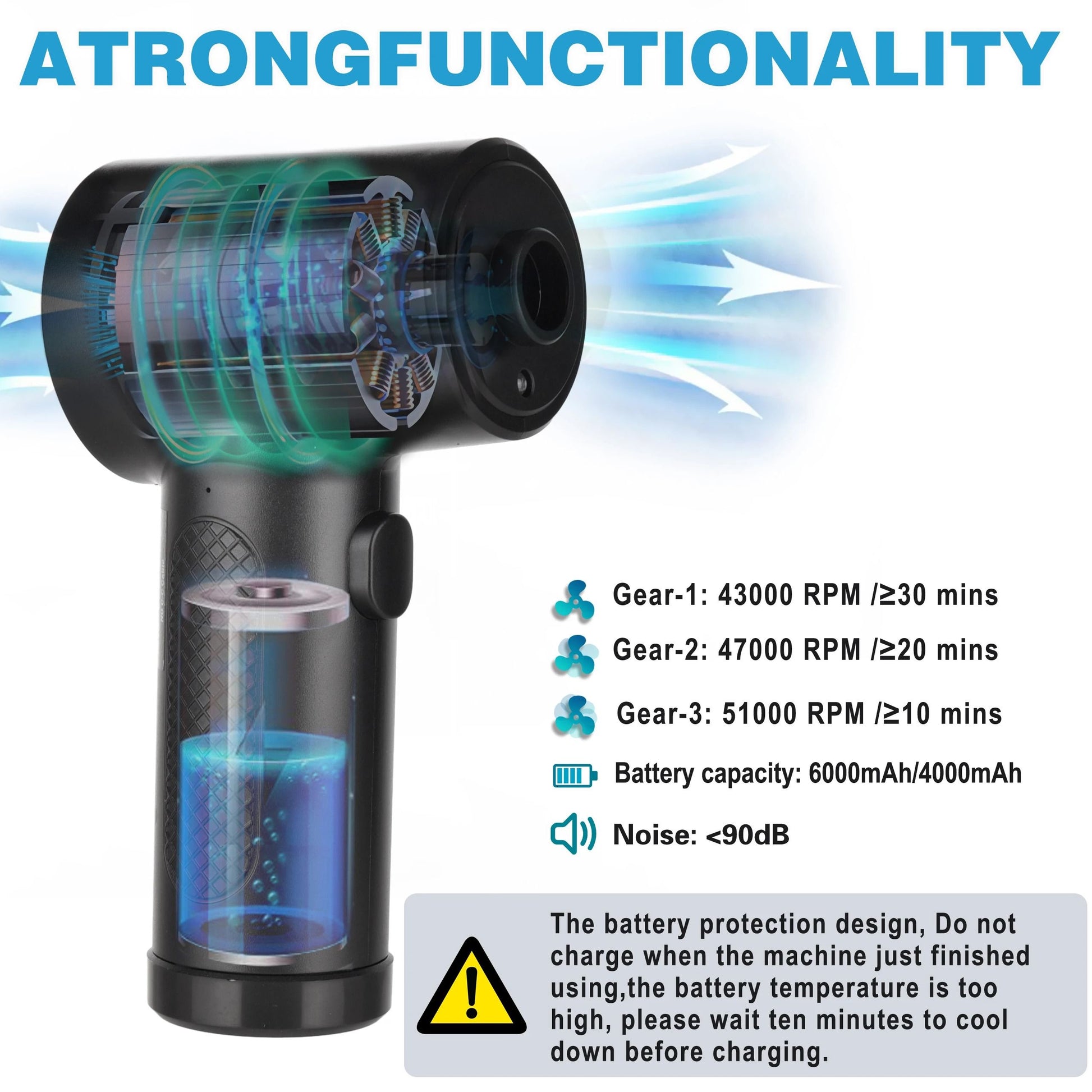 Portable Air Duster Cordless Compressed Air Blower With LED Light For Computer And Keyboard Cleani 1