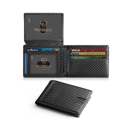 Mens Ultra Thin Rfid Leather Wallet with ID Window and Multi Card Slots