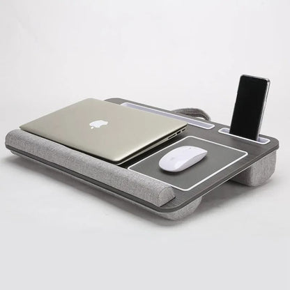 Multi Purpose Laptop Desk with Double Groove Design and Portable Mouse Pad for Sofa or Bedroom