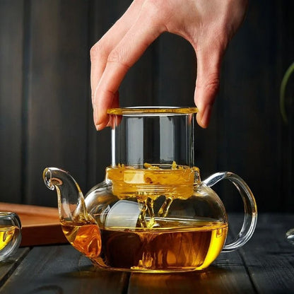 Heat Resistant Glass Teapot With Filter Flower Tea Pot 3