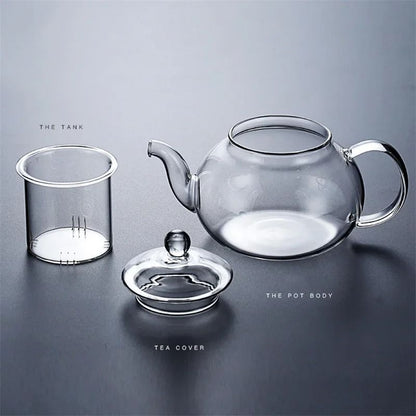 Heat Resistant Glass Teapot With Filter Flower Tea Pot 5