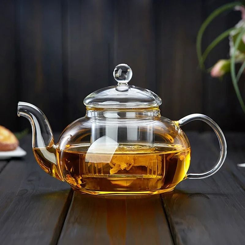 Heat Resistant Glass Teapot With Filter Flower Tea Pot 6