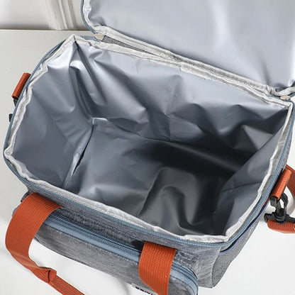 Double Layer Lunch Bag Large Capacity Insulated Cooler Tote 3
