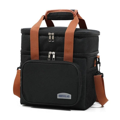 Double Layer Lunch Bag Large Capacity Insulated Cooler Tote 7