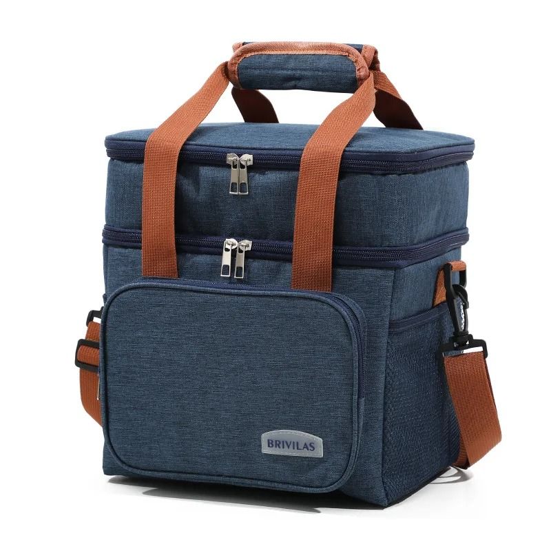 Double Layer Lunch Bag Large Capacity Insulated Cooler Tote 8