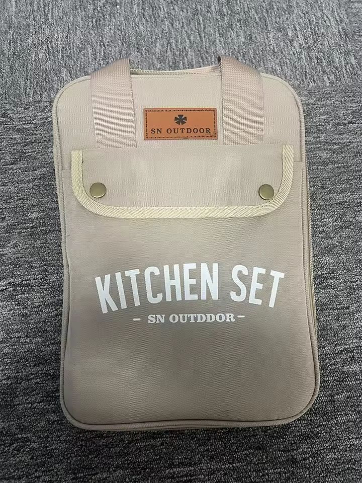 8pcs Camping Kitchen Cookware Set Portable Outdoor Travel Utensils Stainless Steel Cooking And Gril 2