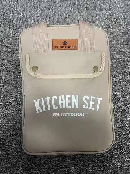 8pcs Camping Kitchen Cookware Set Portable Outdoor Travel Utensils Stainless Steel Cooking And Gril 2