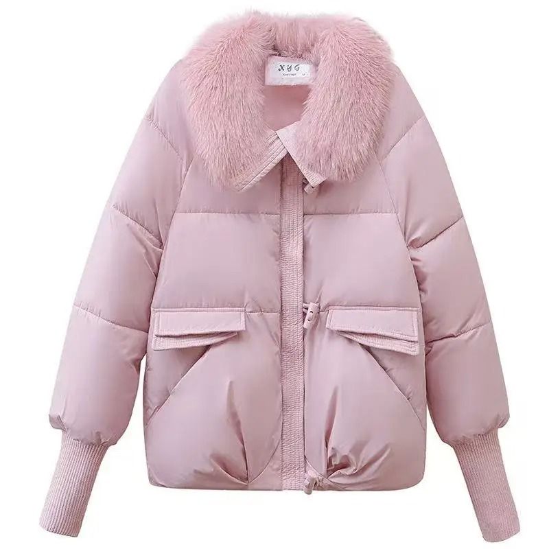 Winter Down Cotton Padded Jacket With Fur Collar For Women 10