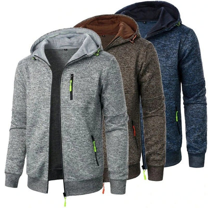Mens Hooded Zipper Sweatshirt Jacket Winter Warm Streetwear
