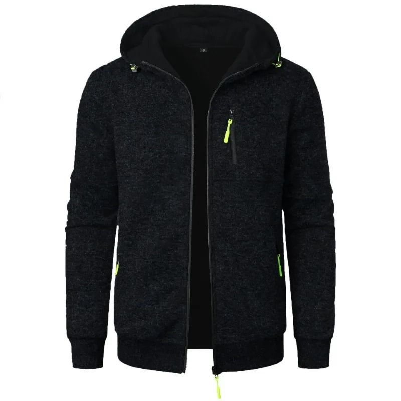 Mens Hooded Zipper Sweatshirt Jacket Winter Warm Streetwear 1