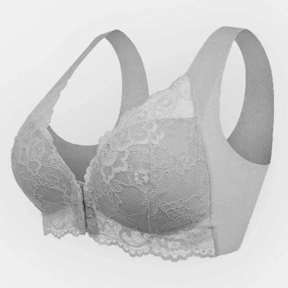 Front Buckle Lace Bra Comfortable Wireless Plus Size Lingerie For Women 9