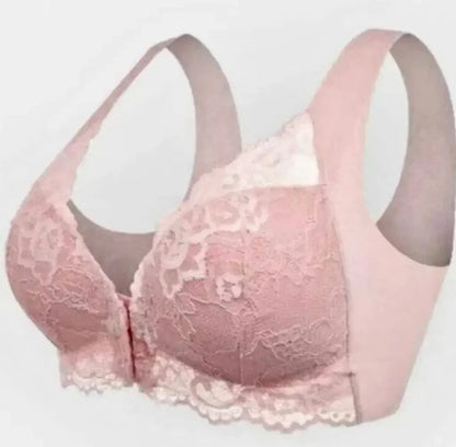Front Buckle Lace Bra Comfortable Wireless Plus Size Lingerie For Women 10