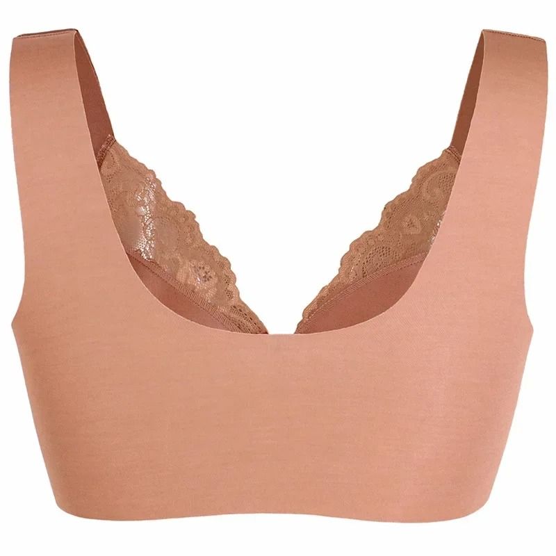 Front Buckle Lace Bra Comfortable Wireless Plus Size Lingerie For Women 3