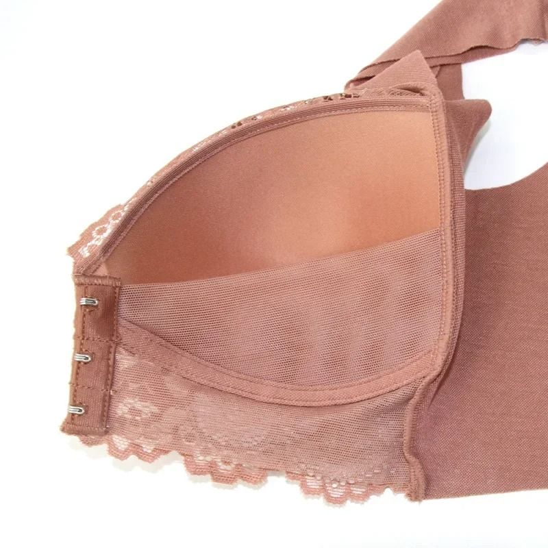 Front Buckle Lace Bra Comfortable Wireless Plus Size Lingerie For Women 4