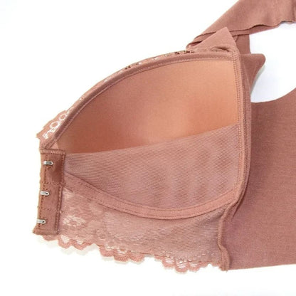 Front Buckle Lace Bra Comfortable Wireless Plus Size Lingerie For Women 4