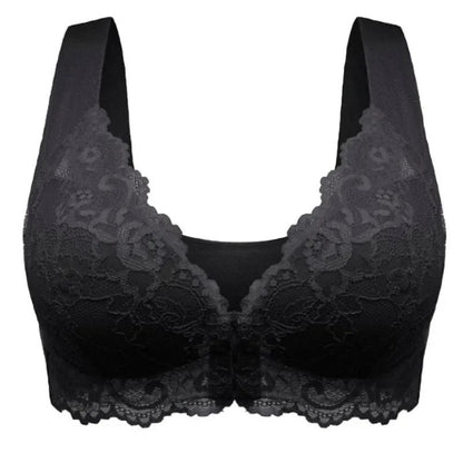 Front Buckle Lace Bra Comfortable Wireless Plus Size Lingerie For Women 8