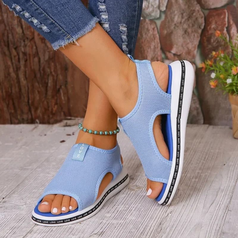 Elastic Knitting Platform Wedge Sandals For Women Plus Size 3