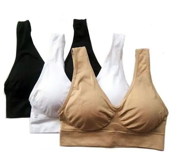 3 Piece Seamless Sports Bra Set With Removable Pads Wireless Plus Size Yoga Fitness Bra 1