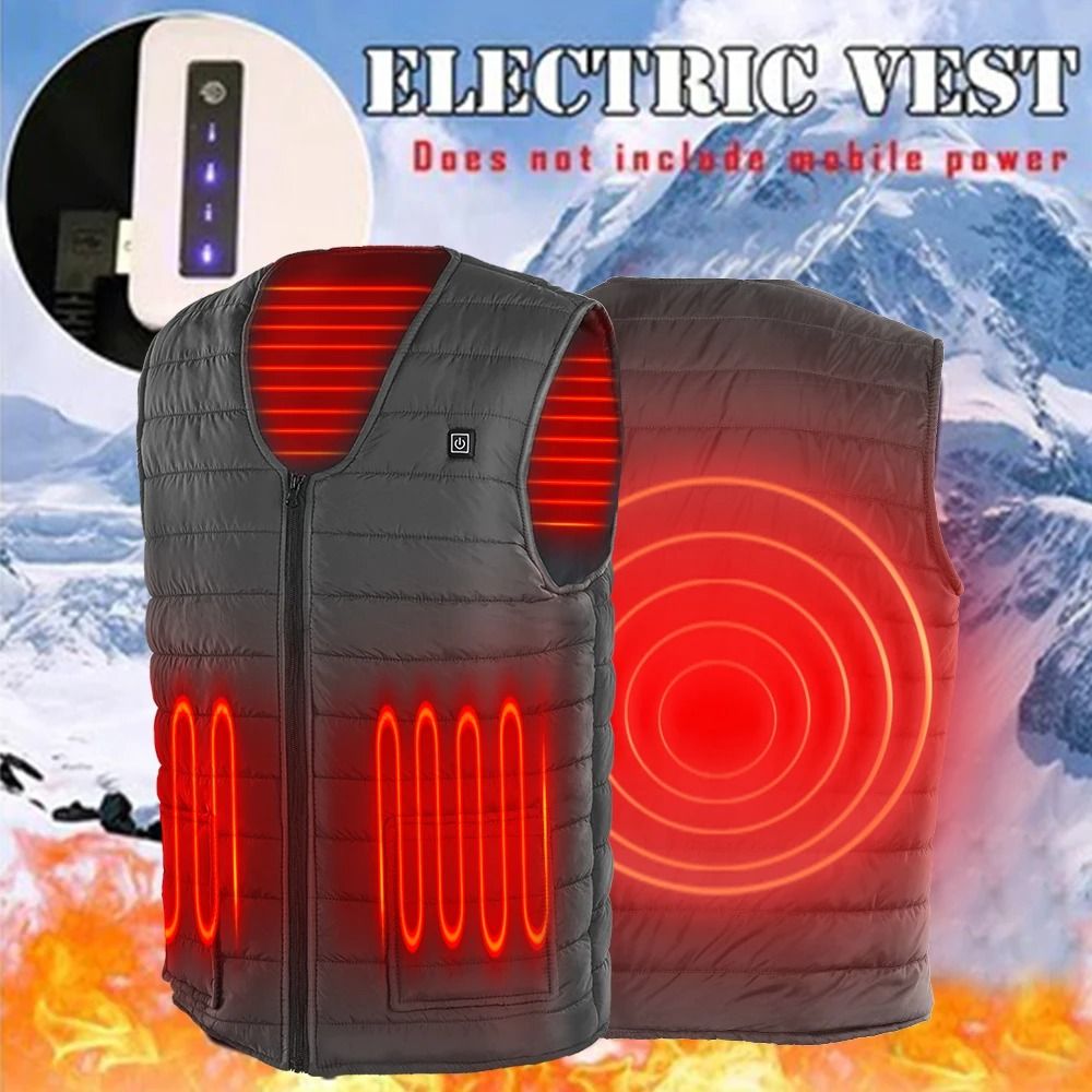 Smart Heating Thermal Cotton Vest with 5 or 9 Heating Zones for Men and Women