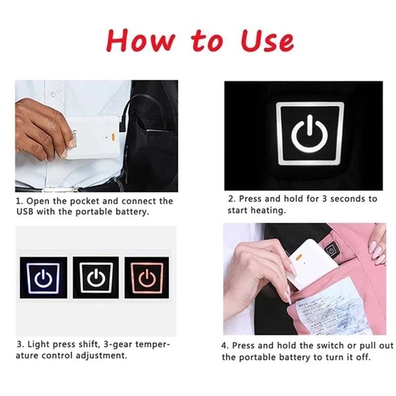 Smart Heating Thermal Cotton Vest With 5 Or 9 Heating Zones For Men And Women 6