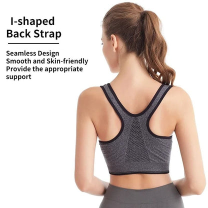 Front Zipper Shockproof Sports Bra For Women Yoga Running And Fitness Bralette 1