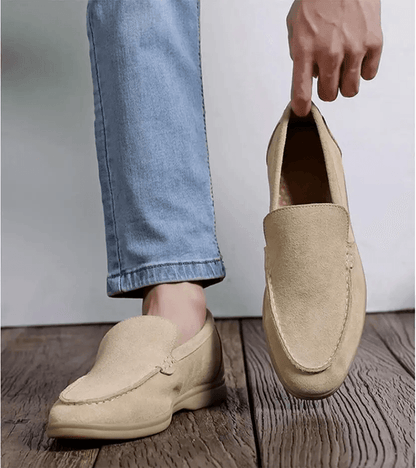 Classic Genuine Leather Mens Loafers Comfortable Suede Driving Shoes 1