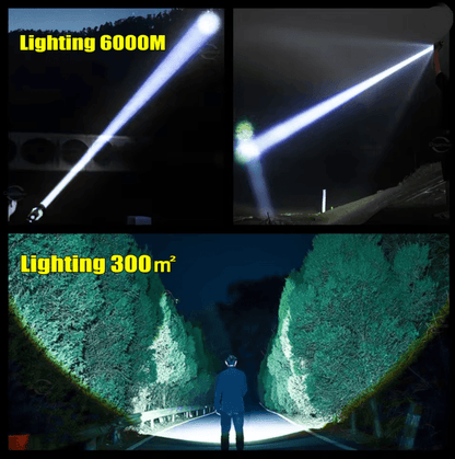 Rechargeable LED Flashlight Long Range Tactical Torch With USB C Charging 2