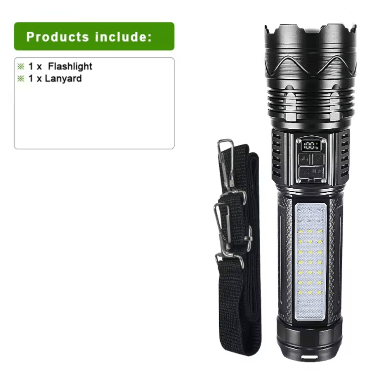 Rechargeable LED Flashlight Long Range Tactical Torch With USB C Charging 3
