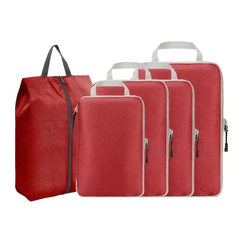 Travel Compression Packing Cubes Set Foldable Luggage Organizer Bags 16