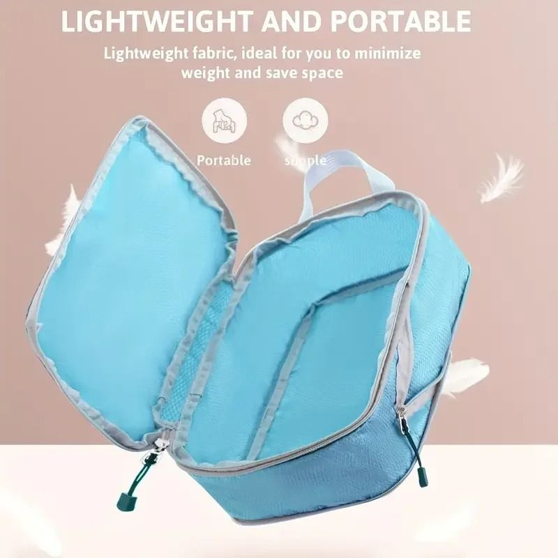 Travel Compression Packing Cubes Set Foldable Luggage Organizer Bags 2