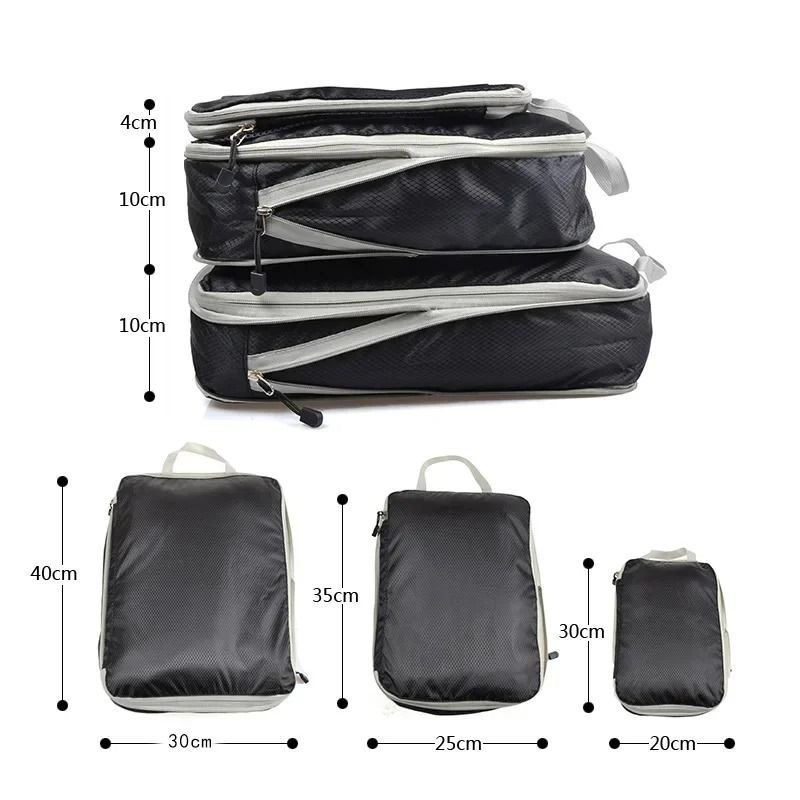 Travel Compression Packing Cubes Set Foldable Luggage Organizer Bags 3