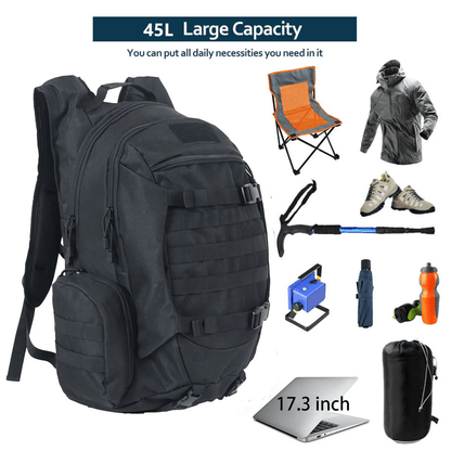 45L Waterproof Tactical Backpack for Hiking Camping Fishing and Outdoor Adventures