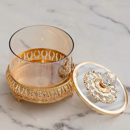 European Style Luxury Glass Candy Jar Decorative Storage Jar 3