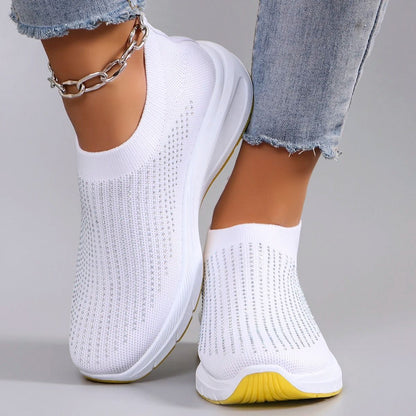 Lightweight Breathable Slip On Womens Casual Sports Shoes Flat Walking Sneakers 1