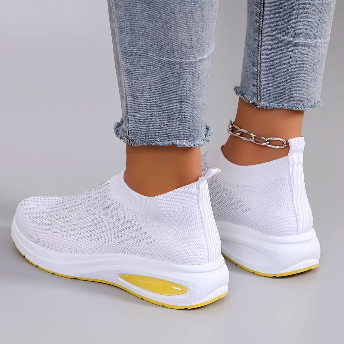 Lightweight Breathable Slip On Womens Casual Sports Shoes Flat Walking Sneakers 2