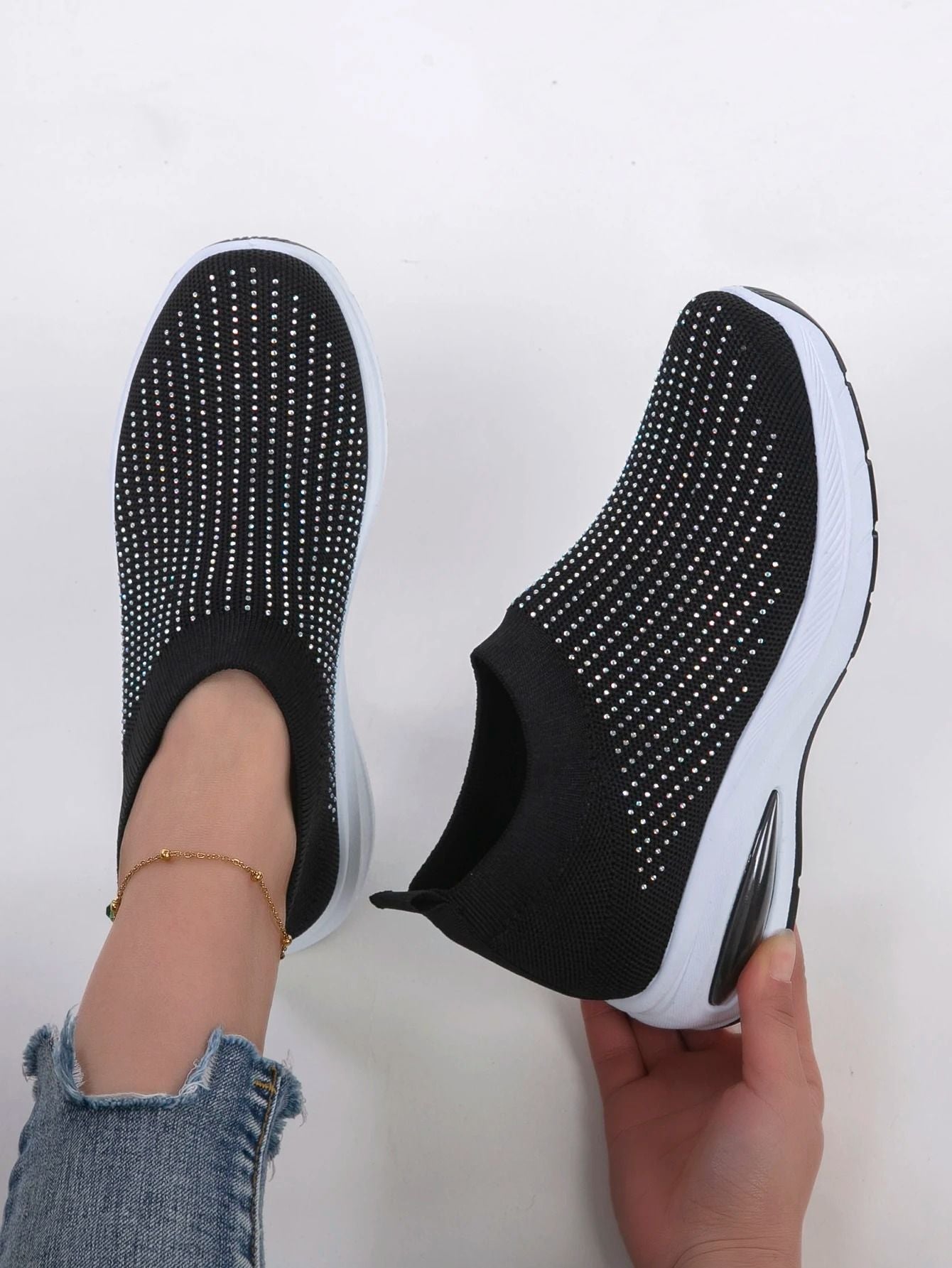 Lightweight Breathable Slip On Womens Casual Sports Shoes Flat Walking Sneakers 4