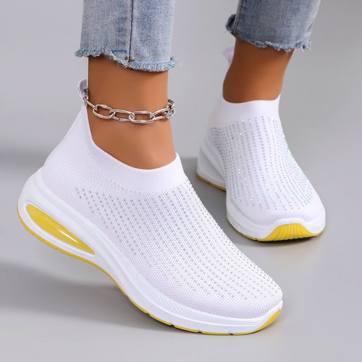 Lightweight Breathable Slip On Womens Casual Sports Shoes Flat Walking Sneakers 7