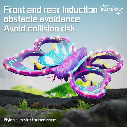 V40 Glitter Butterfly Mini RC Drone With 24GHz Gravity Control  LED Lights Toy 1